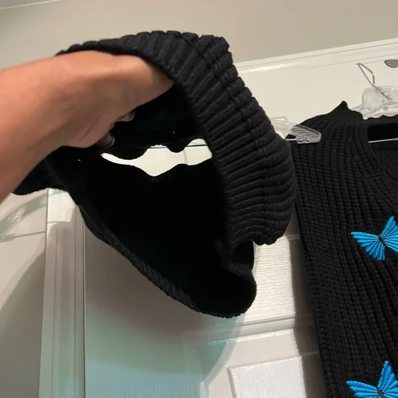 SHEIN Black and Blue Shrug with Butterfly Accents. New, never worn, no tags. - Picture 3 of 10